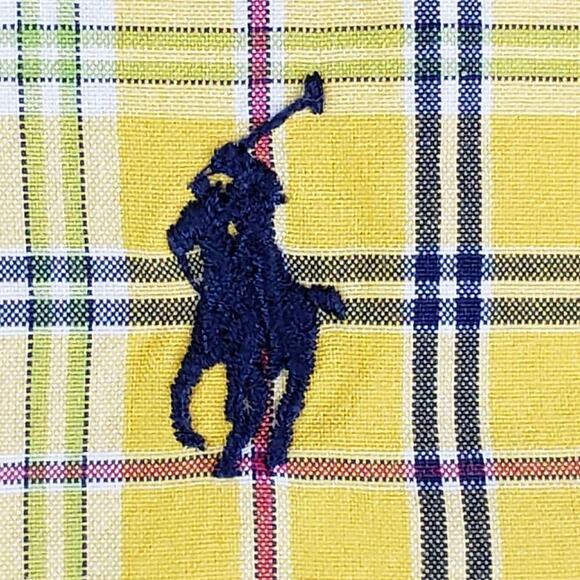 Polo Ralph Lauren Shirt Oxford Men's Size XL Yellow Plaid LS Button Down - Picture 5 of 8